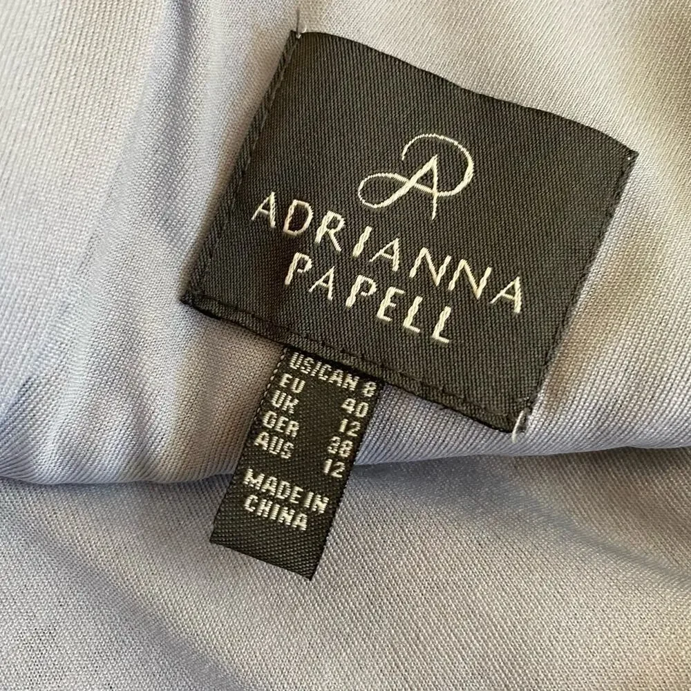 Adrianna Papell 41915770 Lace Short Dress Women's sz 8 Silver Gray Cocktail Prom - Picture 2 of 16